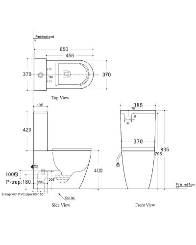 Унитаз компакт Creto Logan L1 1001-004-WF без бачка и с сиденьем Микролифт