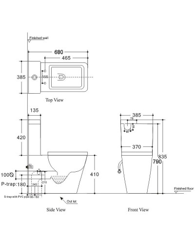 Унитаз компакт Creto Logan L2 1002-004-WF без бачка и с сиденьем Микролифт