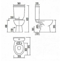 Унитаз компакт Creavit Sedef SD315.00100 без бачка и сиденья