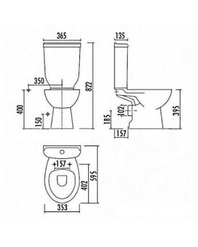 Унитаз компакт Creavit Sedef SD315.00100 без бачка и сиденья