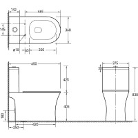 Унитаз компакт SantiLine SL-5010 с бачком и сиденьем Микролифт