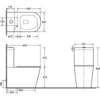 Унитаз компакт SantiLine SL-5014 с бачком и сиденьем Микролифт