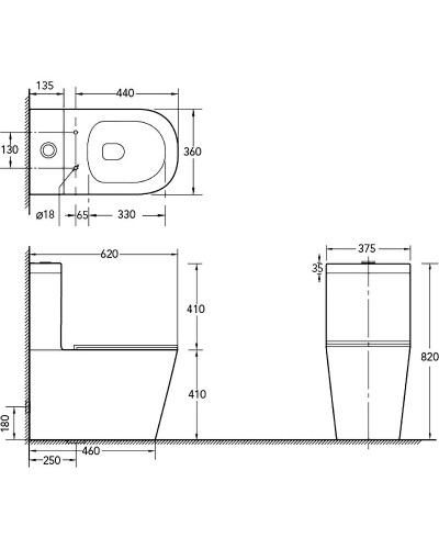 Унитаз компакт SantiLine SL-5014 с бачком и сиденьем Микролифт