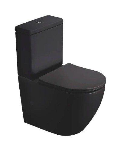 Унитаз компакт SantiLine SL-5016MB Черный матовый с бачком и сиденьем Микролифт