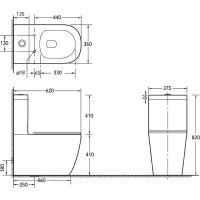 Унитаз компакт SantiLine SL-5016MB Черный матовый с бачком и сиденьем Микролифт