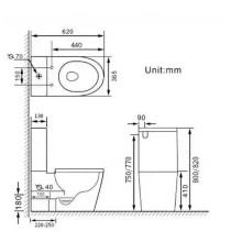 Унитаз биде SantiLine SL-5014SM-BD с сиденьем Микролифт