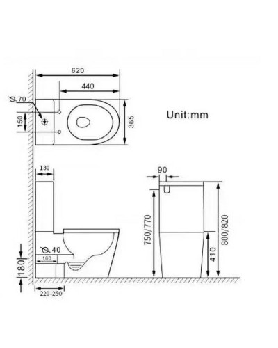 Унитаз биде SantiLine SL-5014SM-BD с сиденьем Микролифт