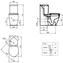 Унитаз компакт Ideal Standard Connect Space E119901 без бачка и сиденья