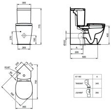 Унитаз компакт Ideal Standard Connect Space E119901 без бачка и сиденья