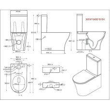 Унитаз компакт Orans WM-9906G 9906GWM с бачком и сиденьем Микролифт