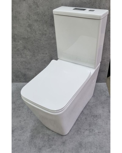 Унитаз компакт CeramaLux 2170AXMW Белый матовый с бачком и сиденьем Микролифт