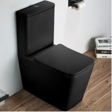 Унитаз компакт CeramaLux 2170AXMB Черный матовый с бачком и сиденьем Микролифт