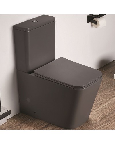 Унитаз компакт CeramaLux 2170AXMDH Серый матовый с бачком и сиденьем Микролифт