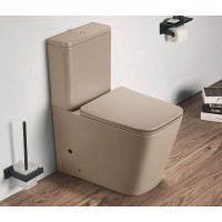 Унитаз компакт CeramaLux 2170AXMC Капучино матовый с бачком и сиденьем Микролифт