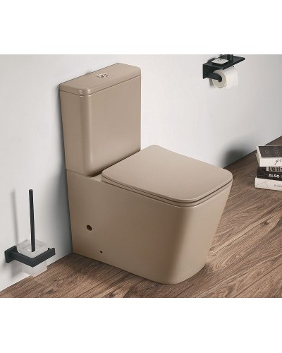 Унитаз компакт CeramaLux 2170AXMC Капучино матовый с бачком и сиденьем Микролифт