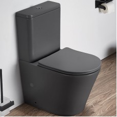 Унитаз компакт CeramaLux 2179XMDH Серый матовый с бачком и сиденьем Микролифт