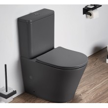 Унитаз компакт CeramaLux 2179XMDH Серый матовый с бачком и сиденьем Микролифт