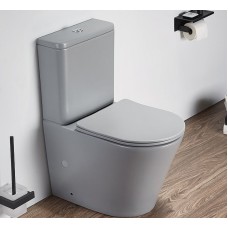 Унитаз компакт CeramaLux 2179XMH Светло-серый матовый с бачком и сиденьем Микролифт