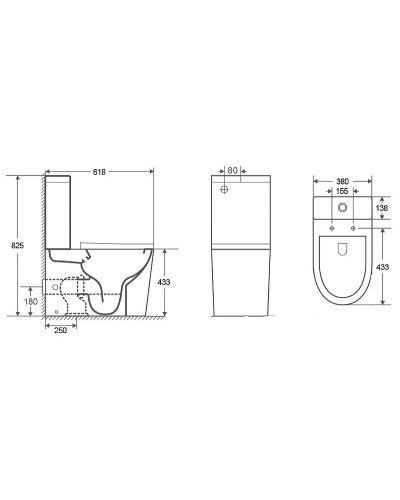 Унитаз компакт CeramaLux 2179XMH Светло-серый матовый с бачком и сиденьем Микролифт