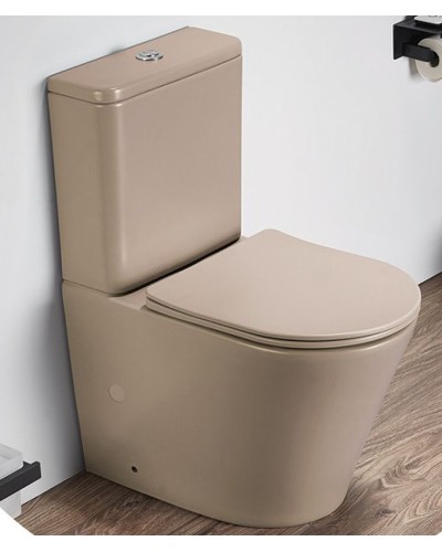 Унитаз компакт CeramaLux 2179XMC Капучино матовый с бачком и сиденьем Микролифт