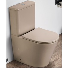 Унитаз компакт CeramaLux 2179XMC Капучино матовый с бачком и сиденьем Микролифт