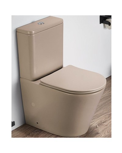 Унитаз компакт CeramaLux 2179XMC Капучино матовый с бачком и сиденьем Микролифт