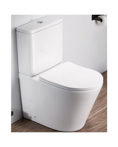 Унитаз компакт CeramaLux 2179XMW Белый матовый с бачком и сиденьем Микролифт