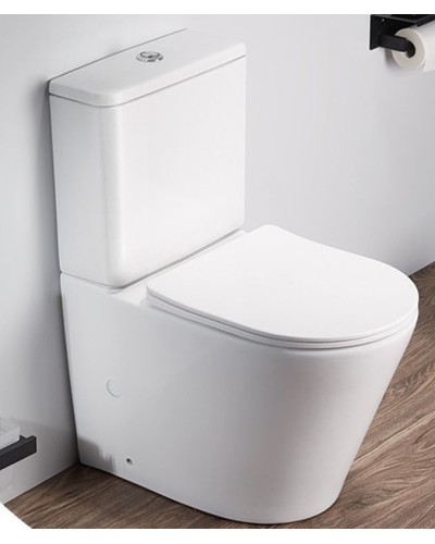 Унитаз компакт CeramaLux 2179XMW Белый матовый с бачком и сиденьем Микролифт