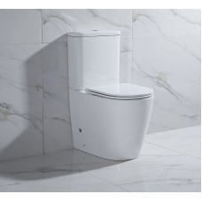 Унитаз компакт CeramaLux 2179XMW Белый матовый с бачком и сиденьем Микролифт