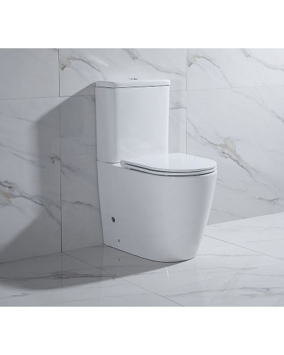 Унитаз компакт CeramaLux 2179XMW Белый матовый с бачком и сиденьем Микролифт