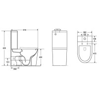 Унитаз компакт CeramaLux 2179XMW Белый матовый с бачком и сиденьем Микролифт
