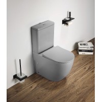 Унитаз компакт CeramaLux 2166XMH Светло-серый матовый с бачком и сиденьем Микролифт