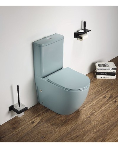 Унитаз компакт CeramaLux 2166XMLG Зеленый матовый с бачком и сиденьем Микролифт