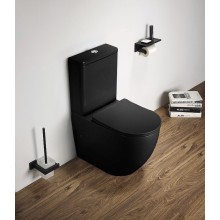 Унитаз компакт CeramaLux 2166XMB Черный матовый с бачком и сиденьем Микролифт