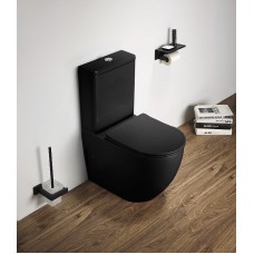 Унитаз компакт CeramaLux 2166XMB Черный матовый с бачком и сиденьем Микролифт
