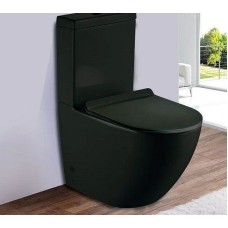 Унитаз компакт CeramaLux 2166MB Черный матовый с бачком и сиденьем Микролифт