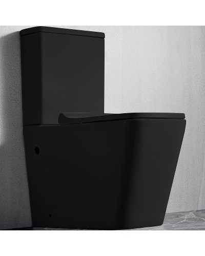 Унитаз компакт CeramaLux 2171-1MB Черный матовый с бачком и сиденьем Микролифт
