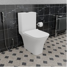 Унитаз компакт CeramaLux 1215-1А Белый глянцевый с бачком и сиденьем Микролифт