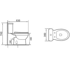 Унитаз компакт Niagara Brava NG-9901 с бачком и сиденьем Микролифт