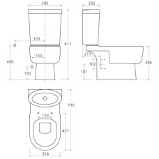 Чаша напольного унитаза Creavit Favori FR310.40100