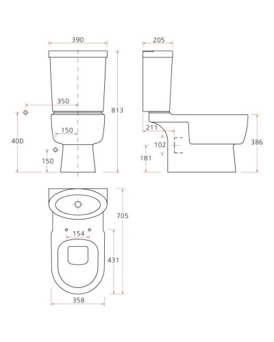 Чаша напольного унитаза Creavit Favori FR310.40100