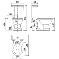 Чаша напольного унитаза с функцией биде Creavit Klasik KL310-00CB00E-0000