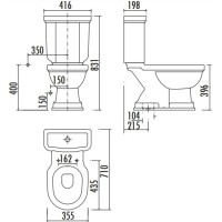 Чаша напольного унитаза с функцией биде с вертикальным выпуском Creavit Klasik KL300-00CB00E-0000