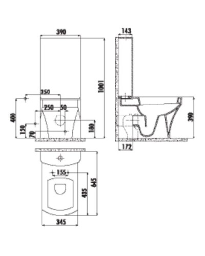 Чаша напольного унитаза Creavit Sorti SR310-11CB00E-0000