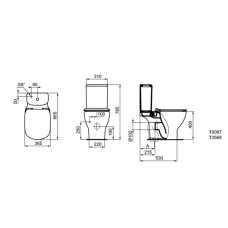 Чаша напольного безободкового унитаза Ideal Standard Tesi T0087V1