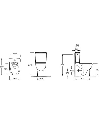 Унитаз Jacob Delafon Odeon Up 18557K-00 без сиденья и бачка
