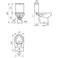 Унитаз компакт Cersanit Nature S-KO-NTR011-3/5-COn-DL-w с бачком и сиденьем Микролифт