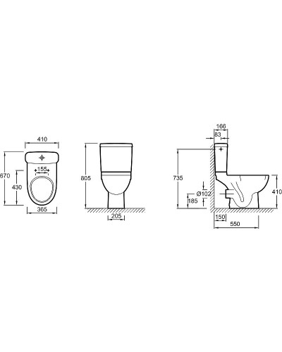 Унитаз Jacob Delafon Odeon Up 4956CK-00 без сиденья и бачка