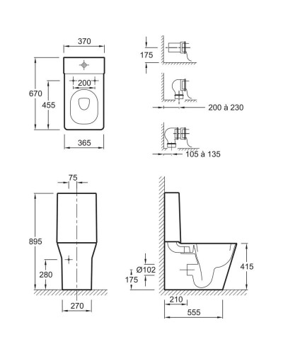 Чаша напольного унитаза Jacob Delafon Reve 5033K-00
