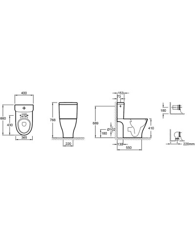 Чаша напольного унитаза Jacob Delafon Odeon Up 4957CK-00
